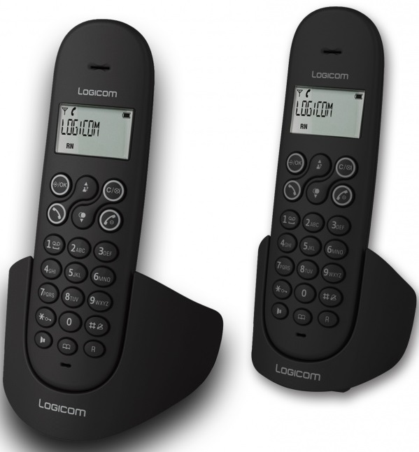 Стационарный беспроводной телефон Logicom Luna 250 Duo Noir Dect, фото №1