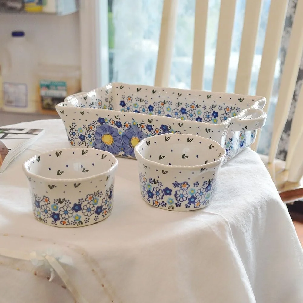 Форма для запекания керамическая 29.5 × 15 × 6.5 cm цветочный узор, фото №8