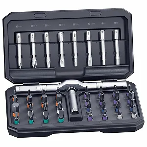 Набір магнітних викруток 42-в-1 з тріскачкою та Т-подібним руків’ям - Фото 1