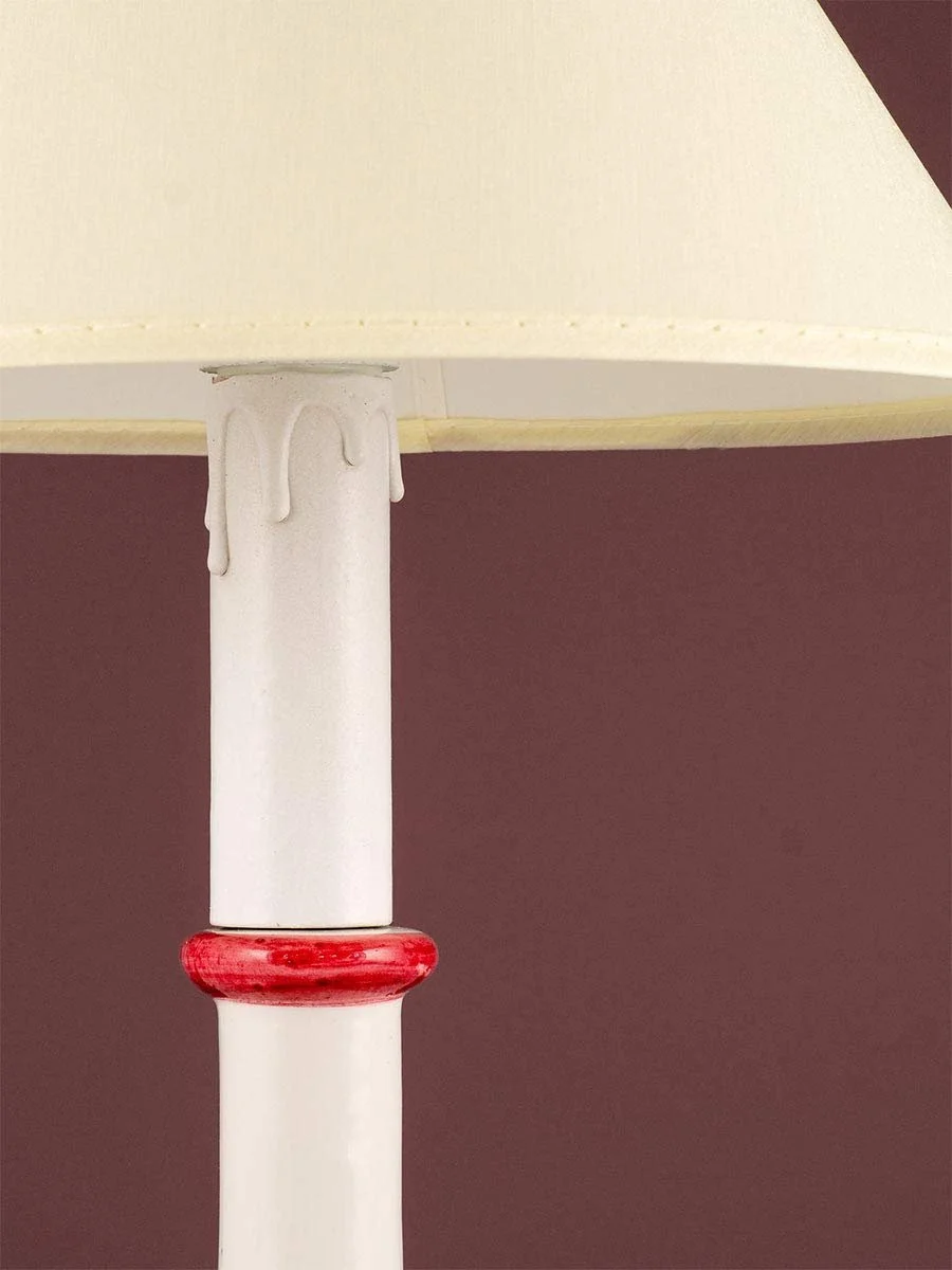 Настільна лампа 4070211 Керамічна Тканинний Абажур 6 W 3000 K Біла Жовта, фото №5