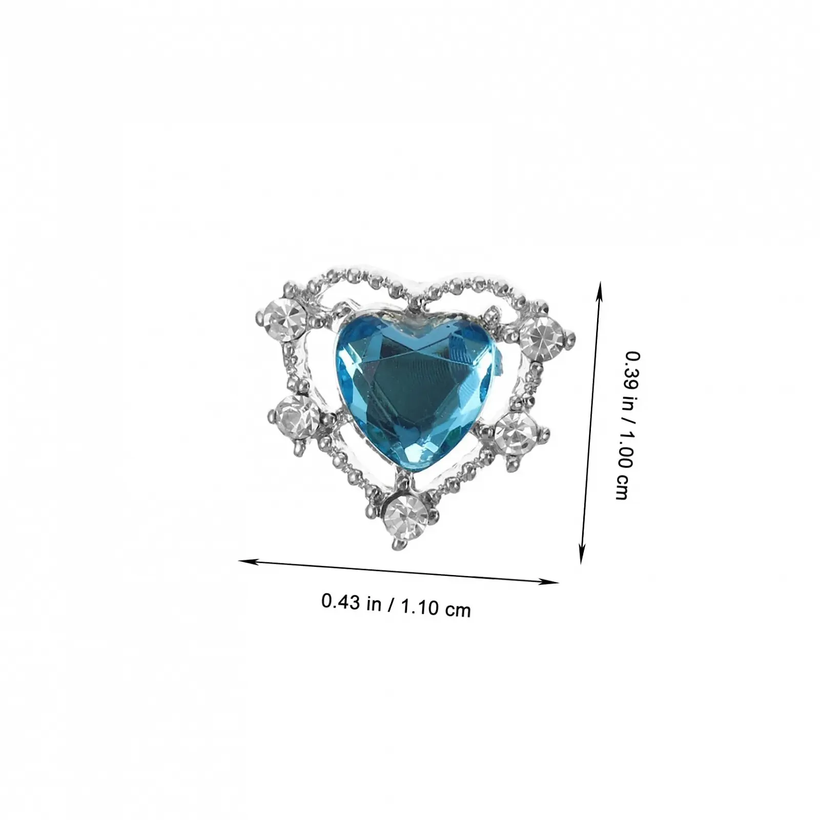 Стразы для ногтей Healvian сердце, 20 шт., разноцветные, фото №6