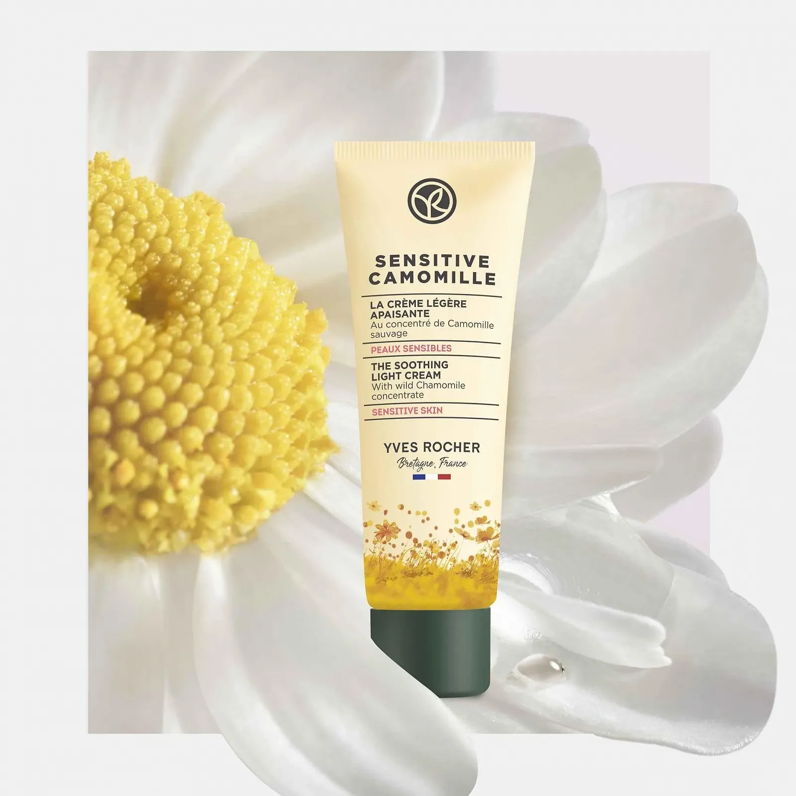 Легкий заспокійливий крем для обличчя Yves Rocher SENSETIVE CAMOMILLE для чутливої шкіри 50 мл, фото №4 Легкий заспокійливий крем для обличчя Yves Rocher SENSETIVE CAMOMILLE для чутливої шкіри 50 мл, фото №4