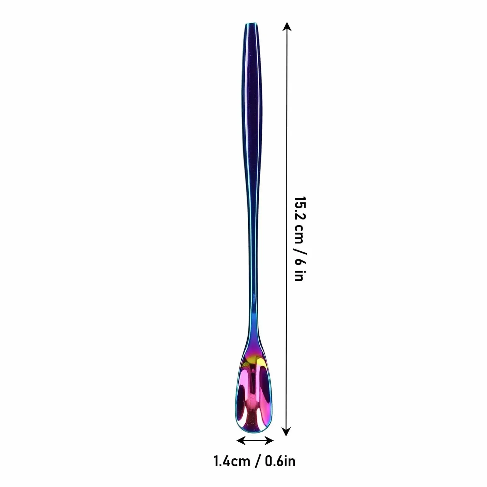 Набор кофейных ложек из 6 штук, из нержавеющей стали, длинная ручка, простой, изысканный дизайн для чая, десертов, мороженого, пищевое качество, многоцветные варианты, фото №6