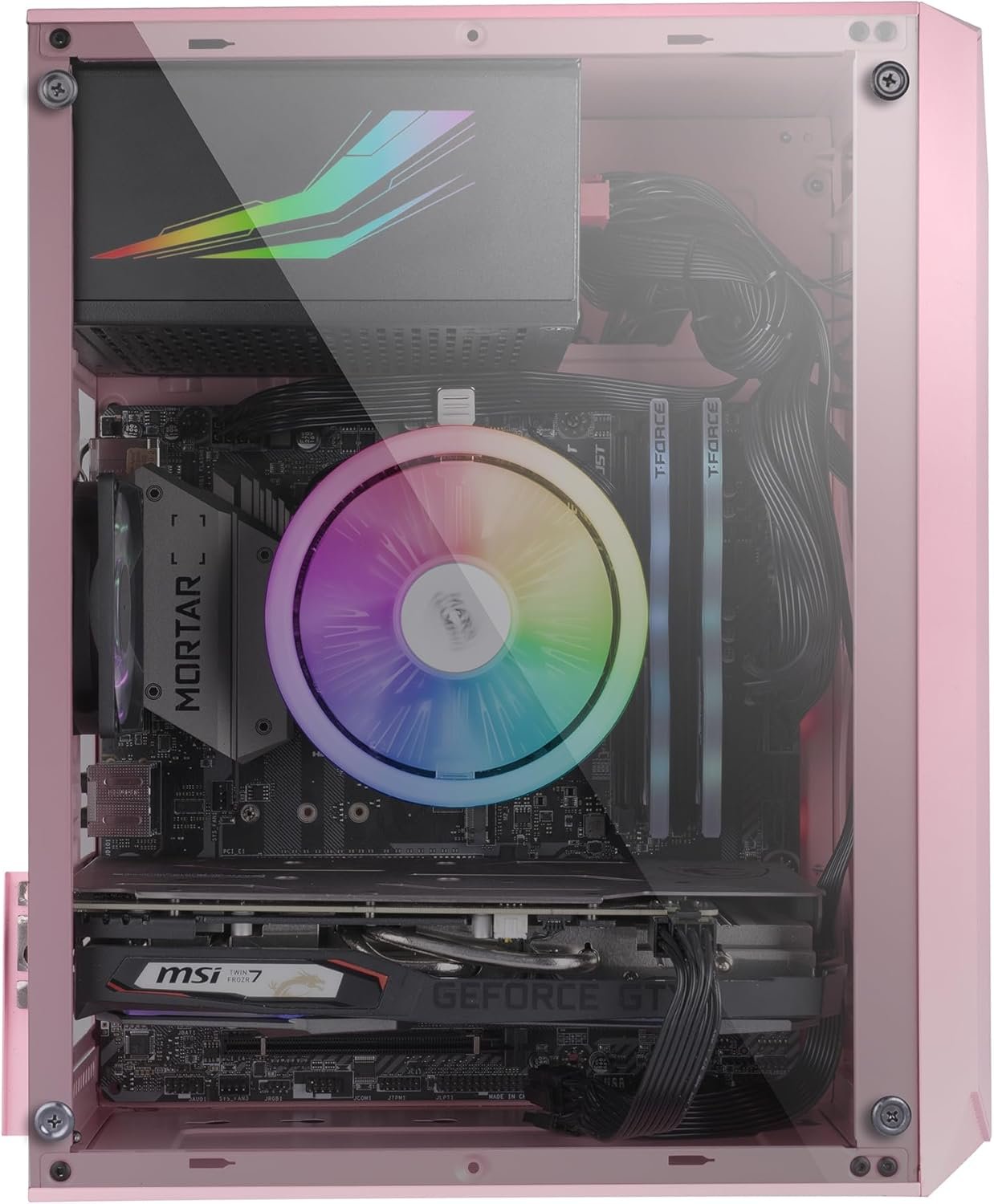 Корпус Mars Gaming MC-S1 / без БЖ / Micro-ATX / Mini-ITX / 1x80mm FRGB / Рожевий, фото №4