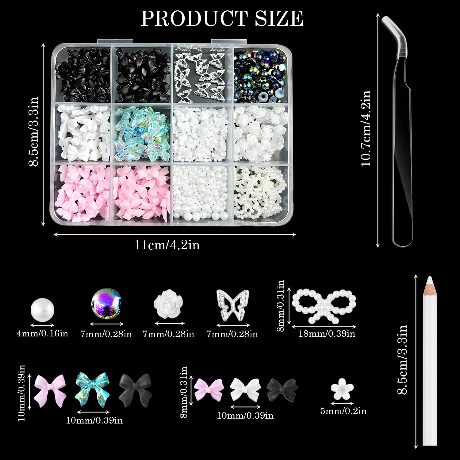 Підвіски для нігтів 500 шт, Асорті, фото №2