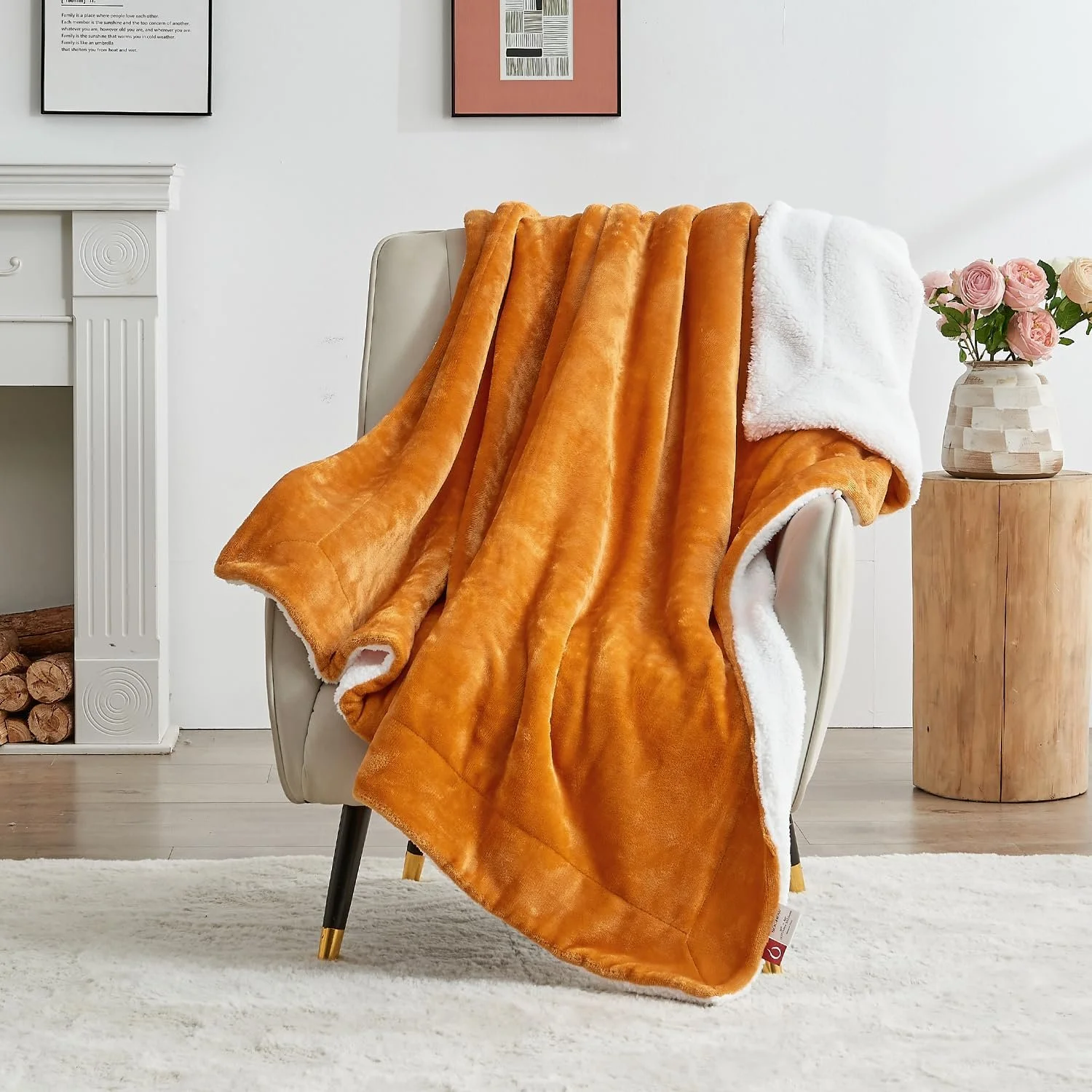 Покривало Sherpa SOCHOW Двостороння Помаранчевий 220 x 240 см, фото №3