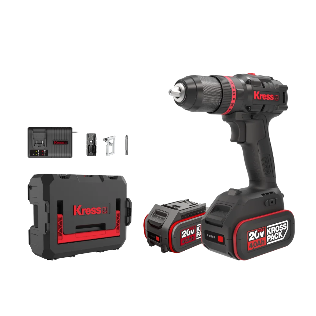 Дриль-шуруповерт акумуляторний Kress KUA71 / 20В / 60 Нм / Безщітковий / 2 швидкості / Кейс / Чорний, фото №1