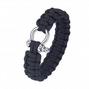 Браслет виживання Paracord 550 NDNCZDHC, військовий браслет виживання Paracord з шаклом з нержавіючої сталі, набір пряжок для кемпінгу, катання на човнах, пішого туризму, нержавіюча сталь - Фото 1