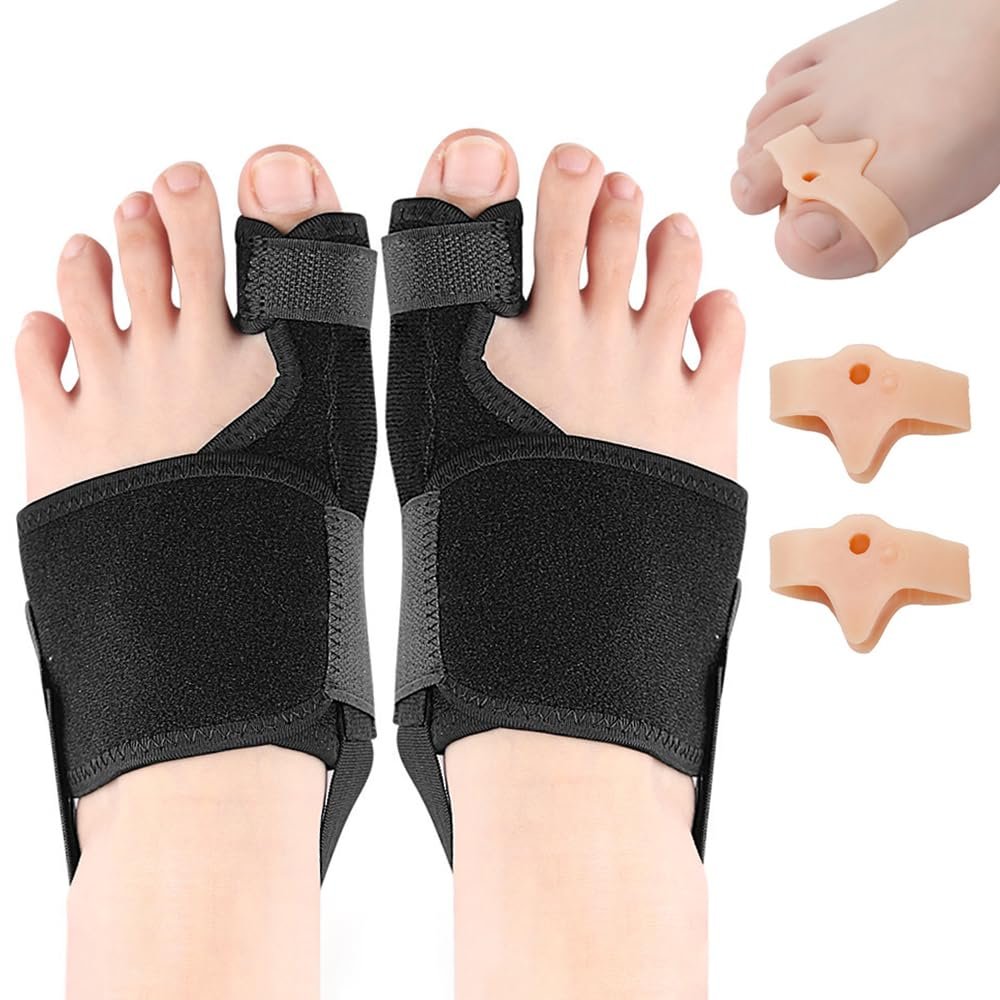 Комплект для корекції Hallux Valgus з 2 силіконовими роздільниками для пальців, захистом для пальців, фото №1