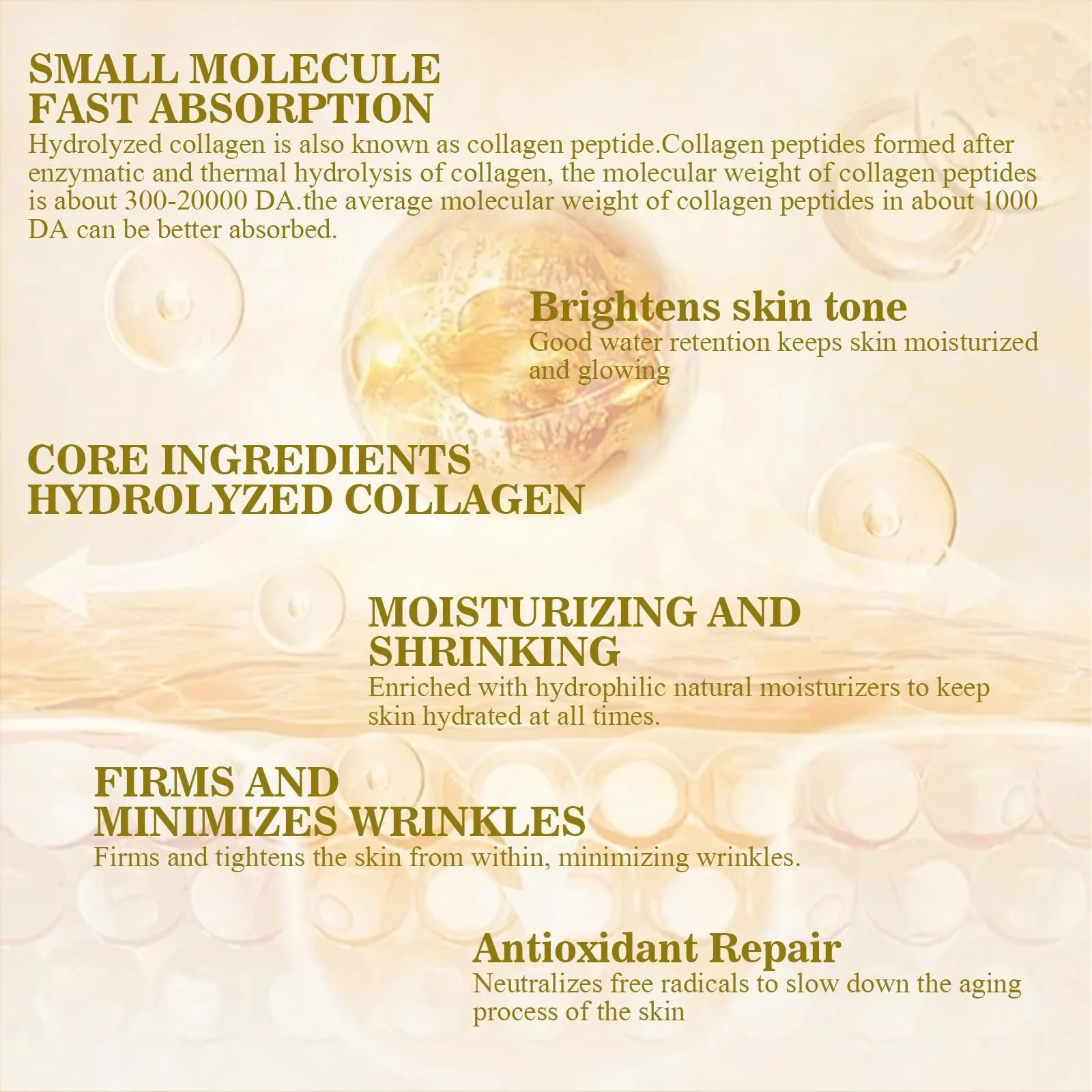 Маска Колагенова Нічна, Набір з 5 штук Зволожуюча та проти зморшок, фото №6