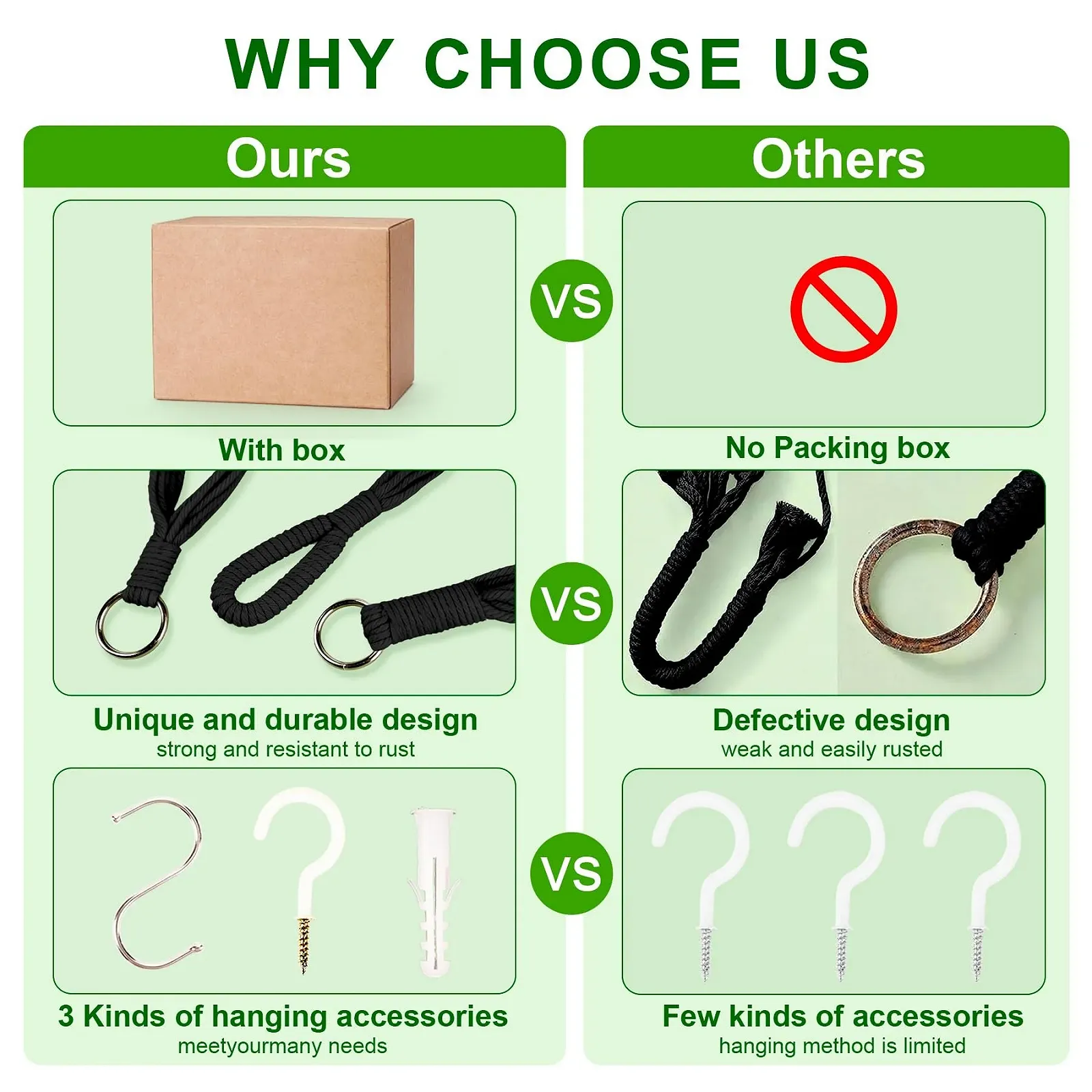 Підвісний кошик макраме Набір з 4 предметів Boho Декоративний Бавовняна мотузка з гачками Чорний, фото №3