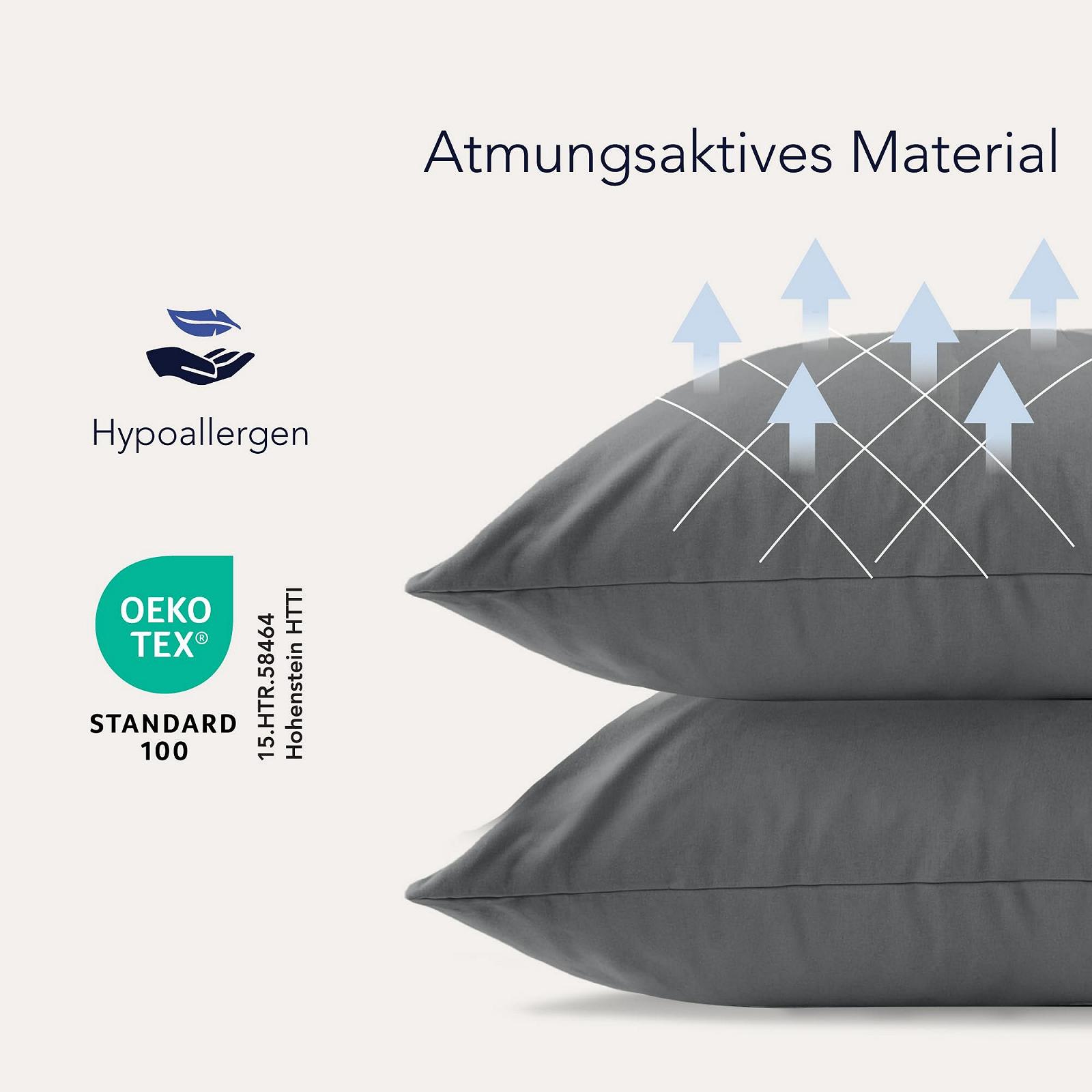 Наволочка Dreamzie Jersey 40 x 80 см (Набор 2 шт) 100% Хлопок 150 г/м
  Антрацит, фото №3