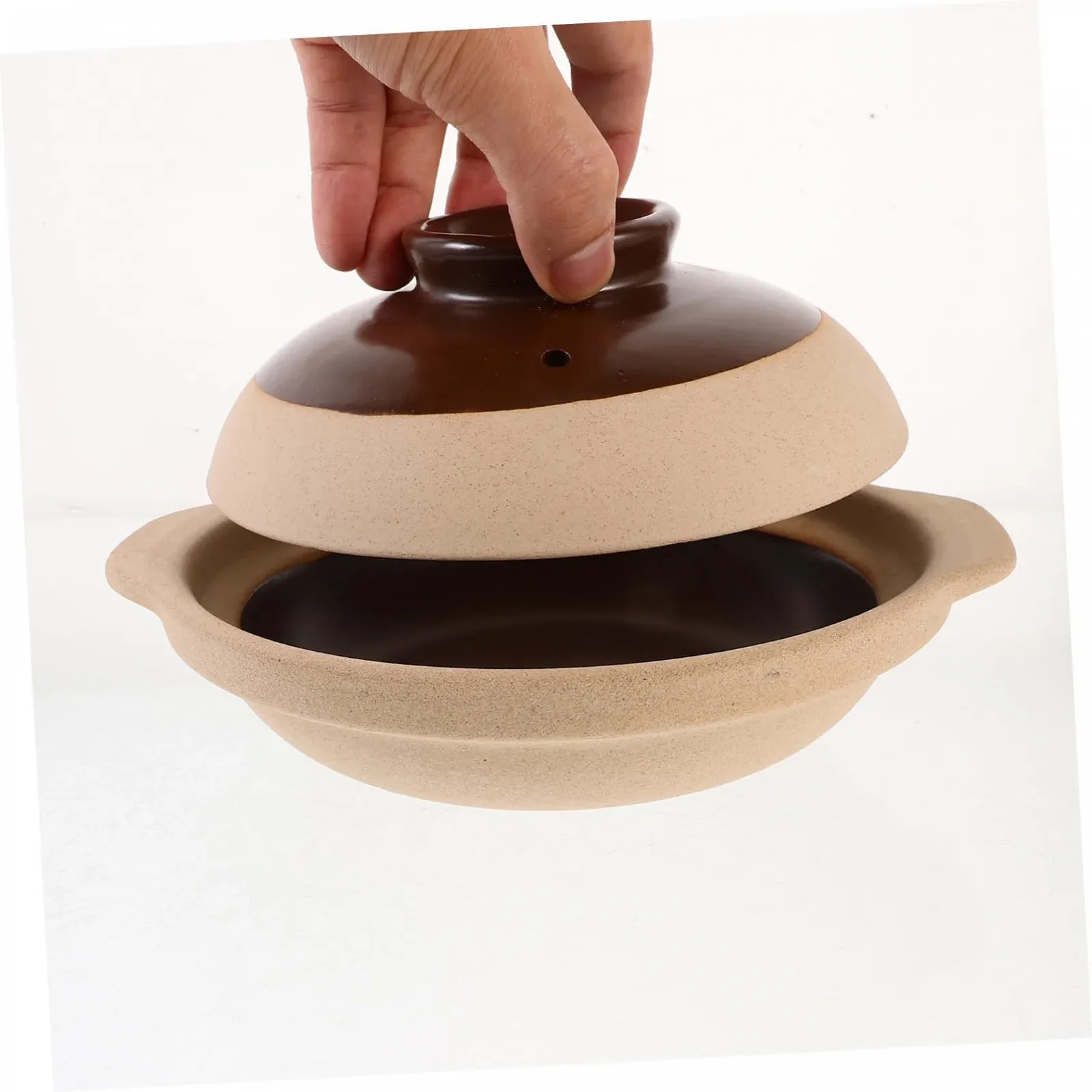 Кастрюля Gatuida Ceramic with Lid Two Handles Gas Hob Energy-Saving, фото №4