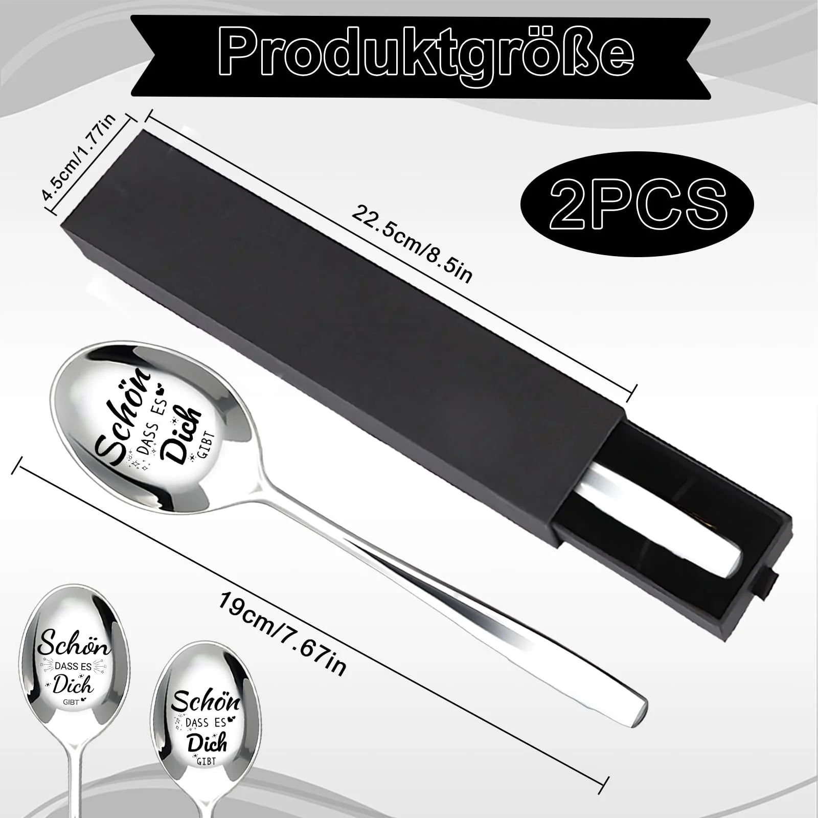 Набір ложок для пластівців 2 шт з гравіюванням, маленькі, фото №2 Набір ложок для пластівців 2 шт з гравіюванням, маленькі, фото №2