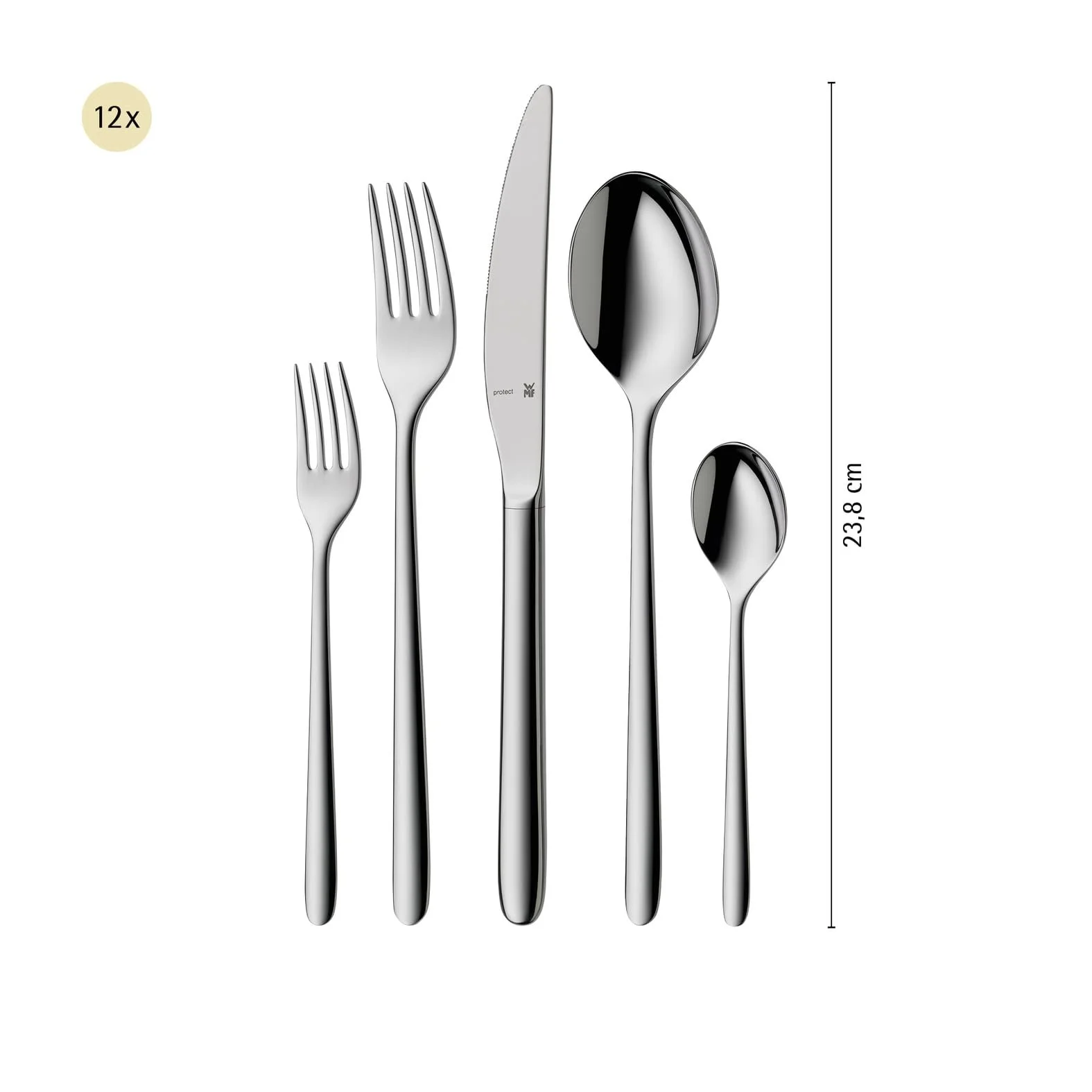Набір столових приборів WMF Flame 66 предметів на 12 персон Cromargan Protect, фото №7