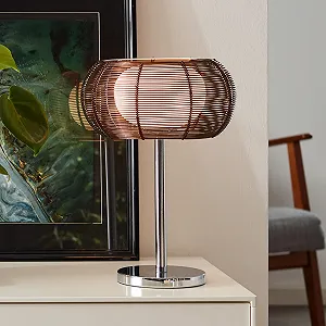 Настольная лампа Lightbox Металл Стекло 26 см Бронза/Хром - Фото 1