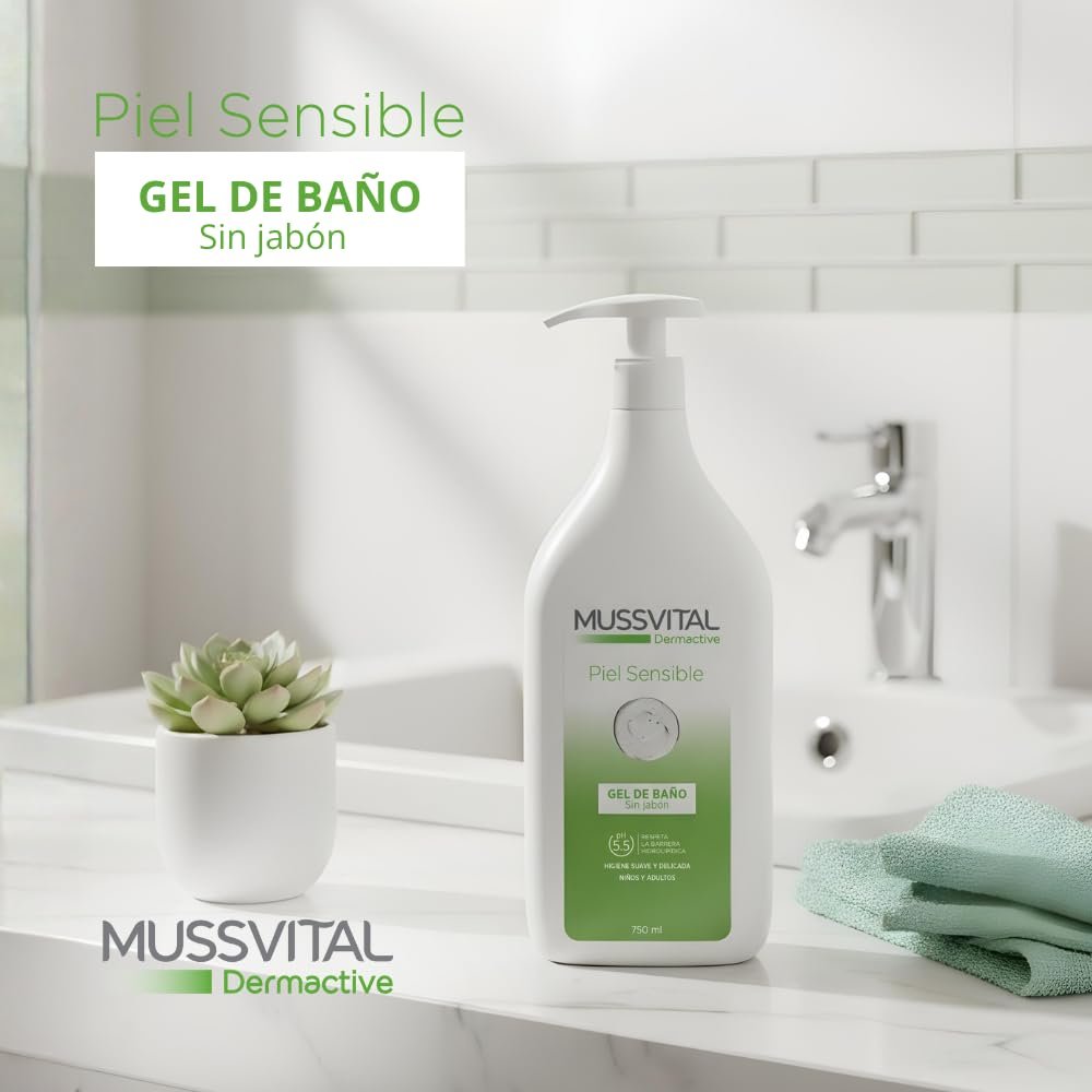 Гель для душу Mussvital Dermactiv Gel Piel Sensitive 1 л, фото №5 Гель для душу Mussvital Dermactiv Gel Piel Sensitive 1 л, фото №5