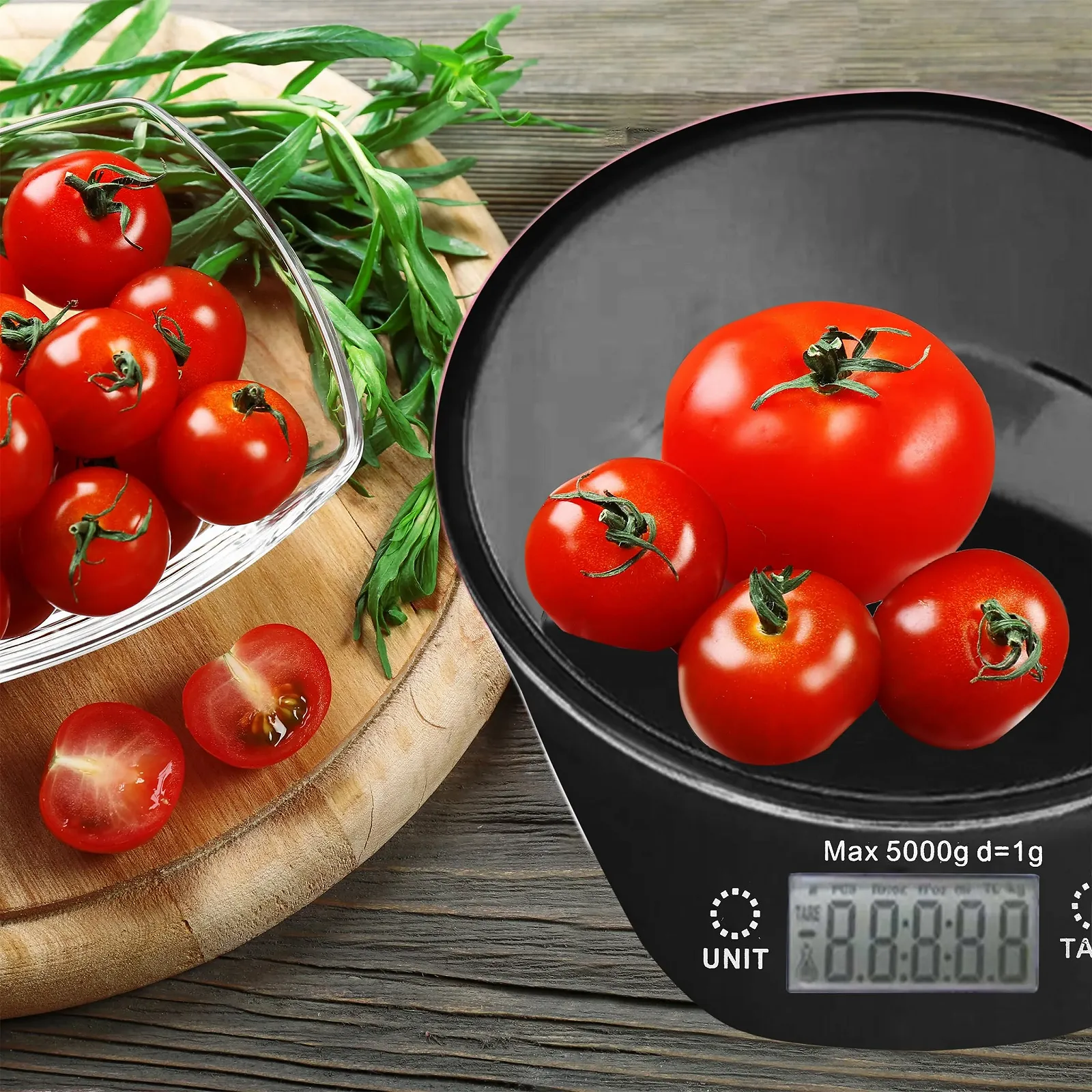 Кухонні ваги Retoo цифрові, з чашею, до 5 кг, LCD-дисплей, чорні, фото №8 Кухонні ваги Retoo цифрові, з чашею, до 5 кг, LCD-дисплей, чорні, фото №8