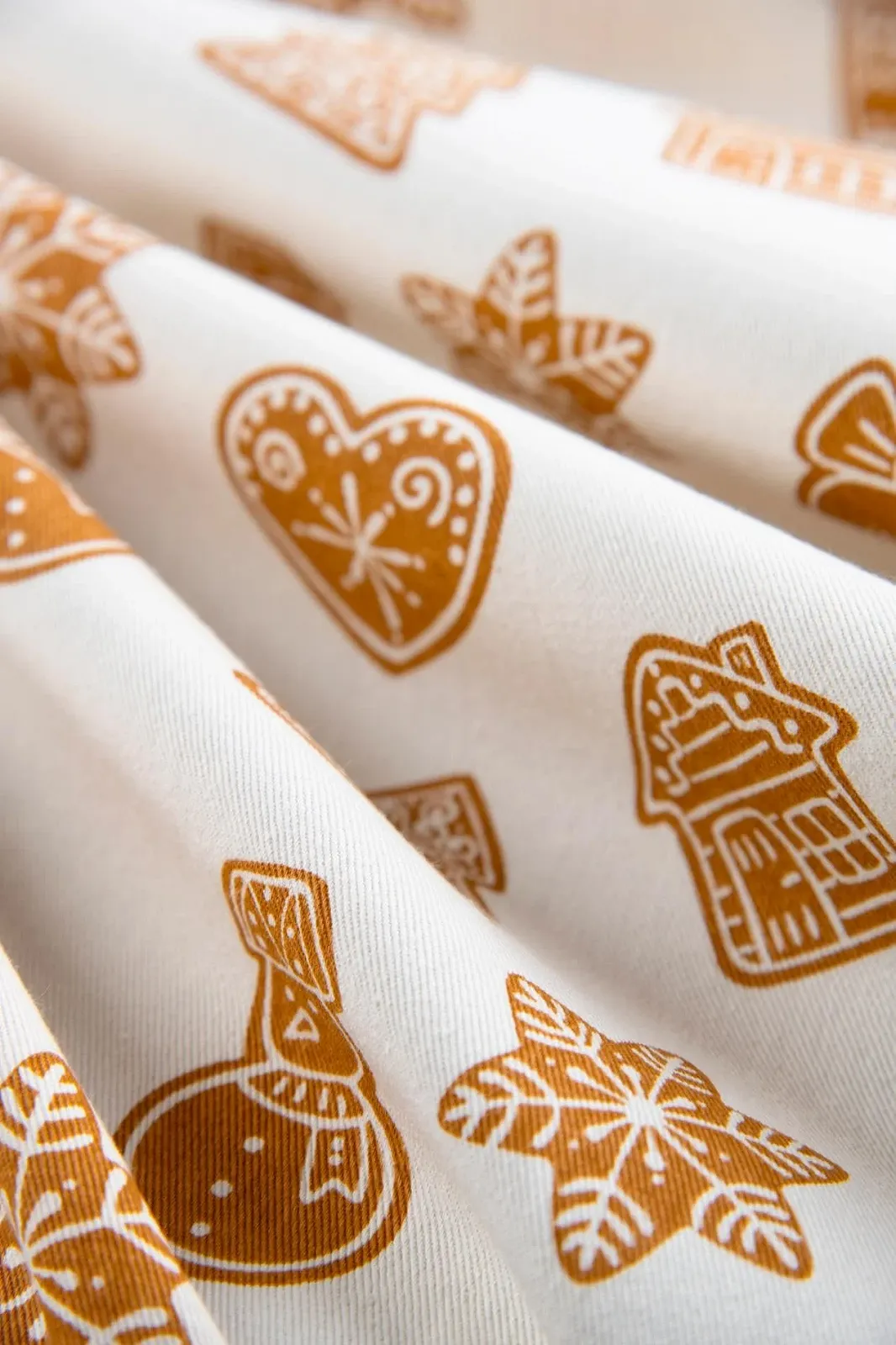 Столова доріжка та серветки Excelsa Wonderful Ginger 100% бавовна Різдвяна 145 x 45 см та 2 серветки 45 x 45 см Помаранчева, фото №2