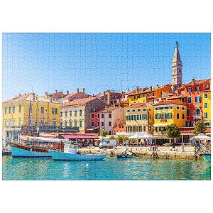 Пазл MyPuzzle MyPuzzle Special Collection Colourful Rovinj in Istria with Boats in Harbour, Croatia 1000 элементов - Фото 1