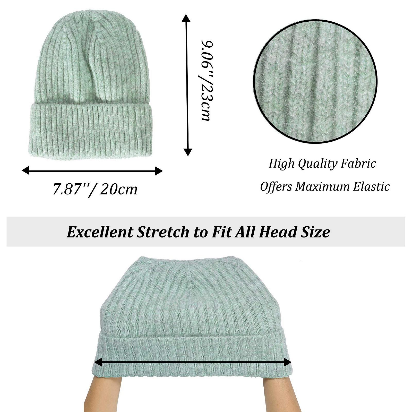 Шапка ZLYC зимова жіноча подовжена, еластична, в'язана, фото №5