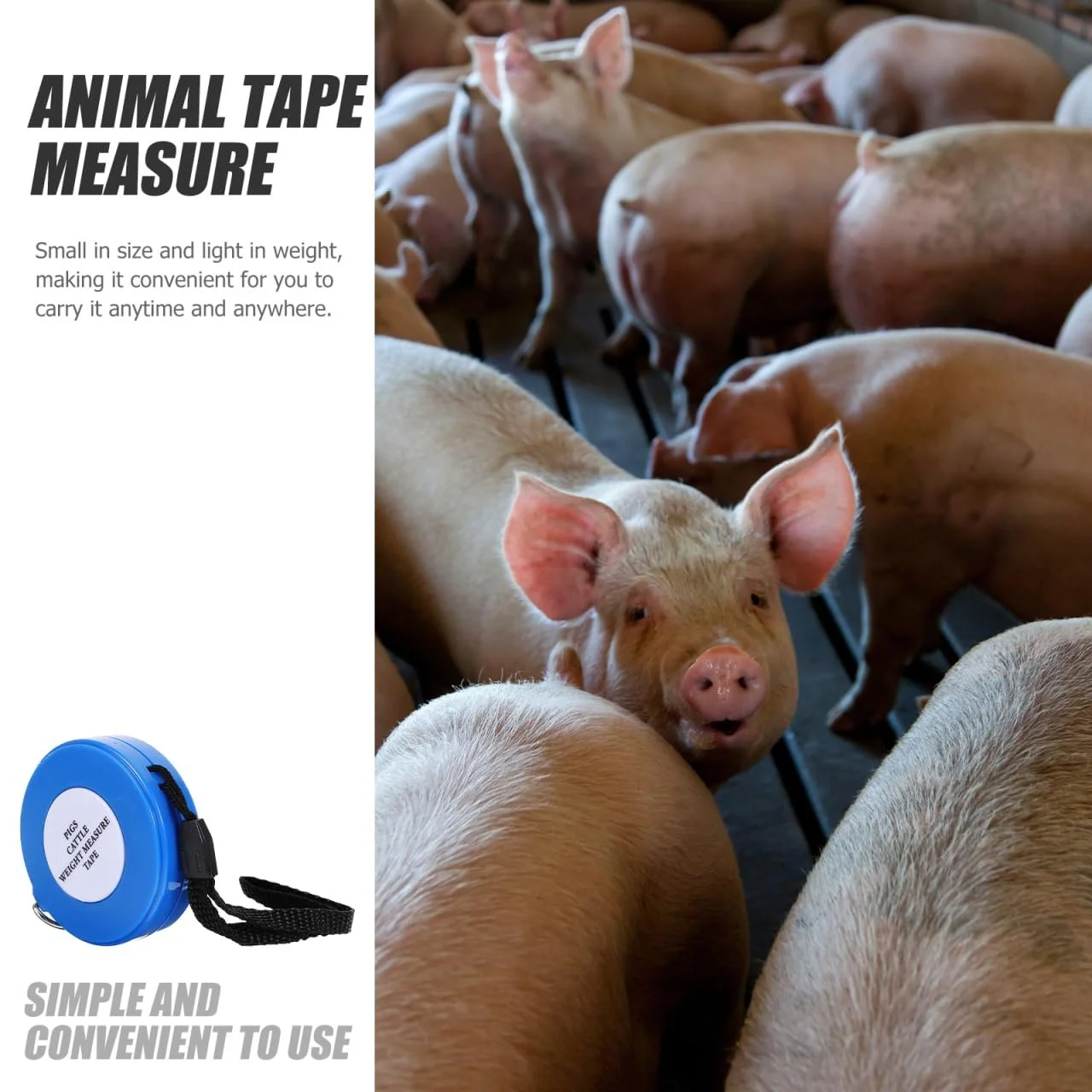 Рулетка для скота, коз и лошадей ARTIBETTER 2.5 м, портативная, фото №3 Рулетка для скота, коз и лошадей ARTIBETTER 2.5 м, портативная, фото №3