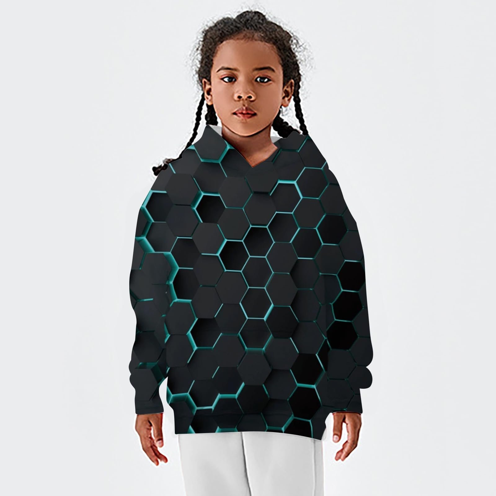 Худи для мальчиков и девочек-подростков, мультяшный принт, толстовки, детский пуловер 3D с карманом, фото №2