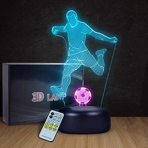 Лампа 3D LED Ночник Футбол Настольная Лампа Детская с USB Зарядка или База на Батарейках - Фото 1