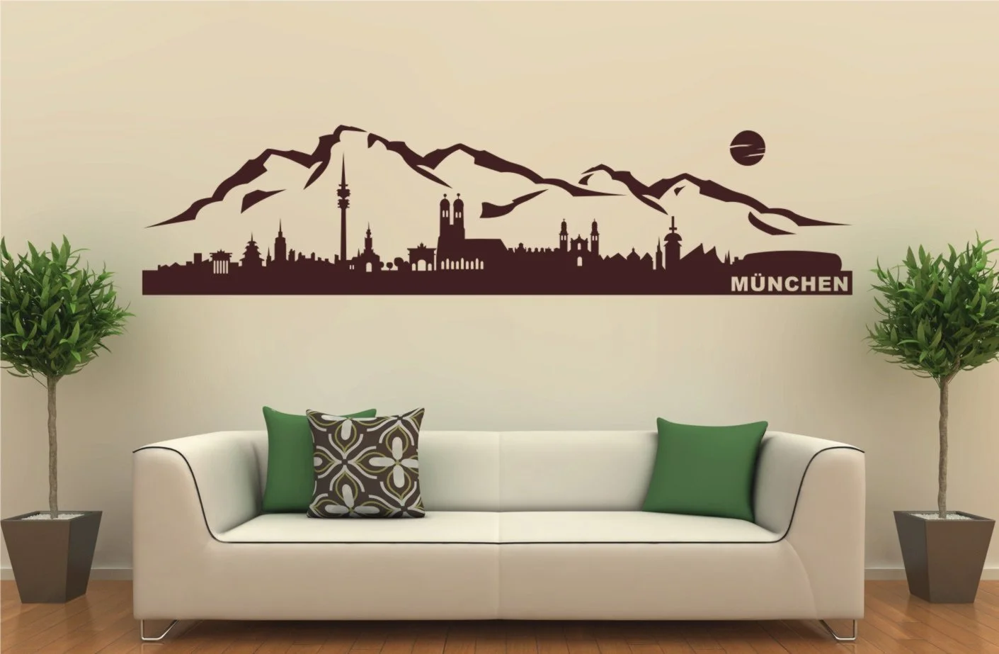 Наклейка на стіну Munich Skyline Motif 25 Матова, фото №1