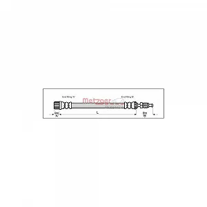 Тормозной шланг METZGER 4113258 PEUGEOT передний мост слева, справа - Фото 1