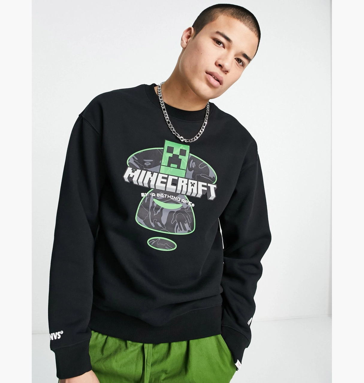 Джемпер AAPE By A Bathing Ape x Minecraft logo sweatshirt in L, фото №2