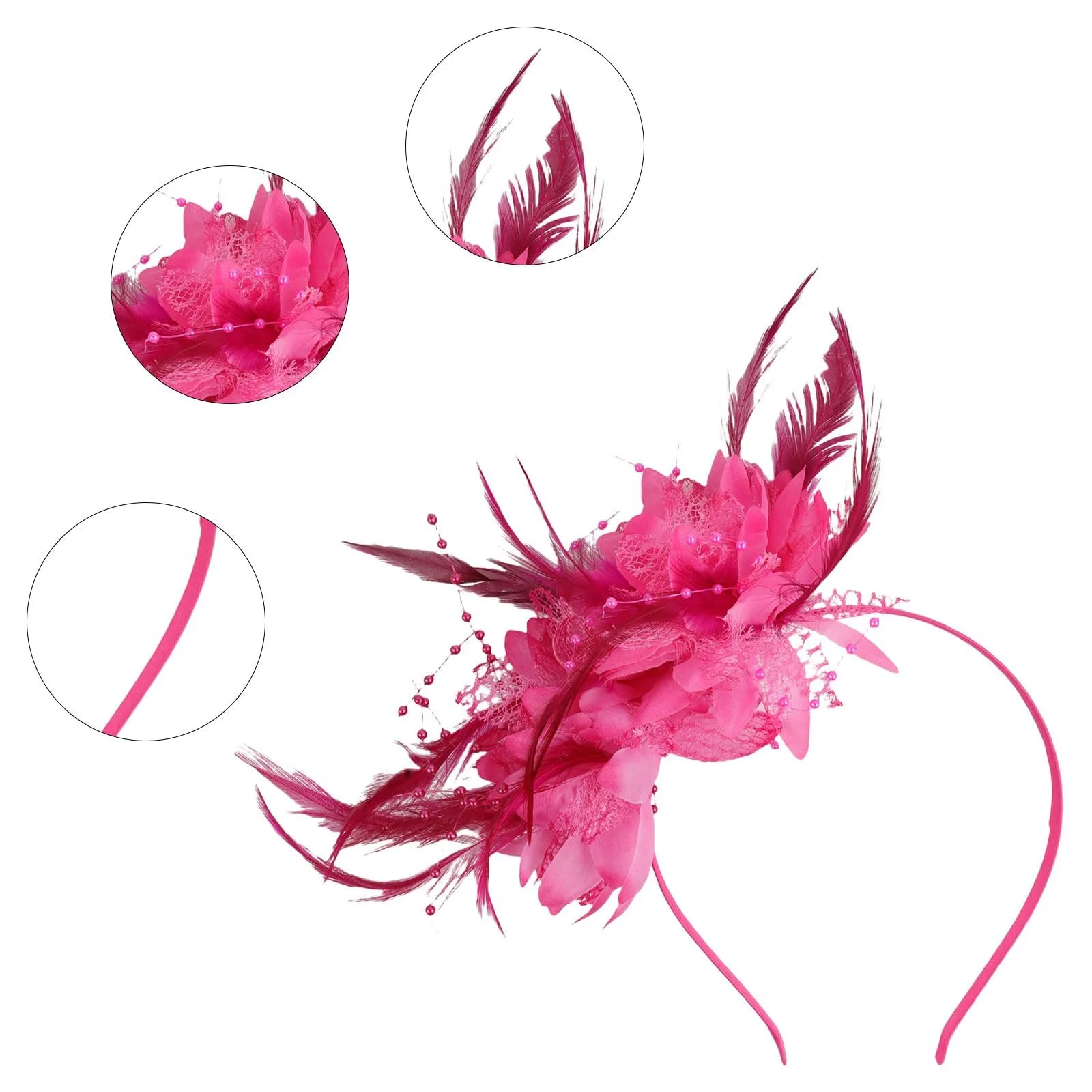 Обруч з пір'ям та штучними квітами 1920-х років, фото №3