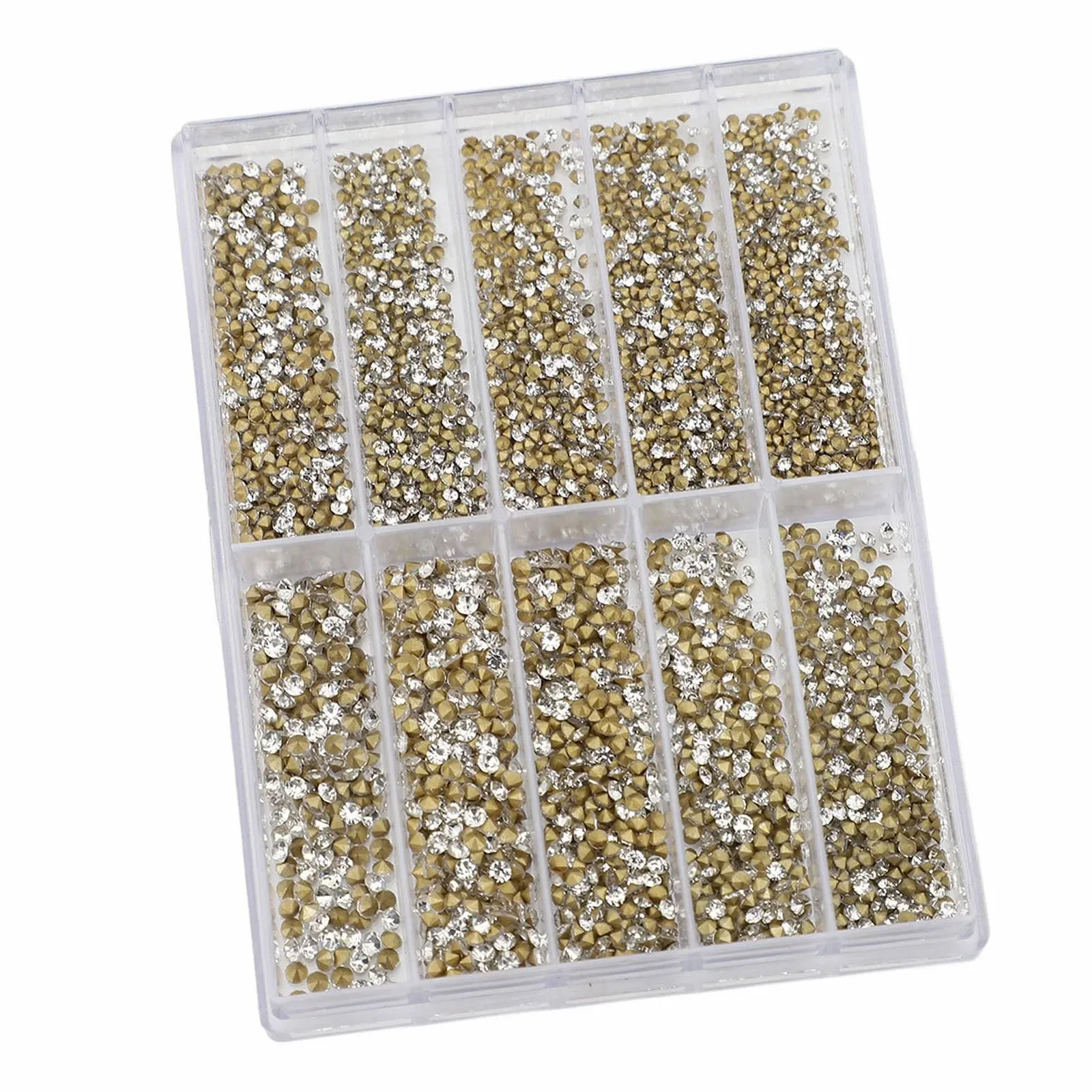 Стрази для нігтів 1000 шт. Блискучі кристали 10 розмірів Блискітки, фото №8