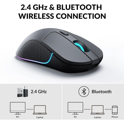 Мышка Keychron M3 Wireless/Bluetooth/USB Black (M3-A1), фото №5