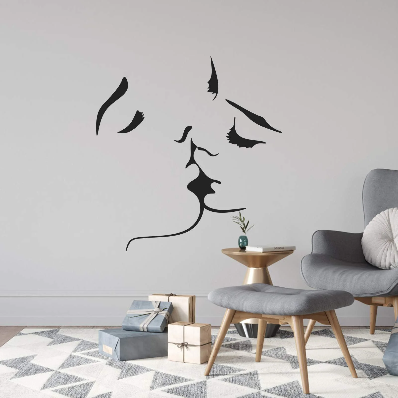 Наклейка на стіну OOTSR 3D Cute Kiss 57 x 55 см, фото №5