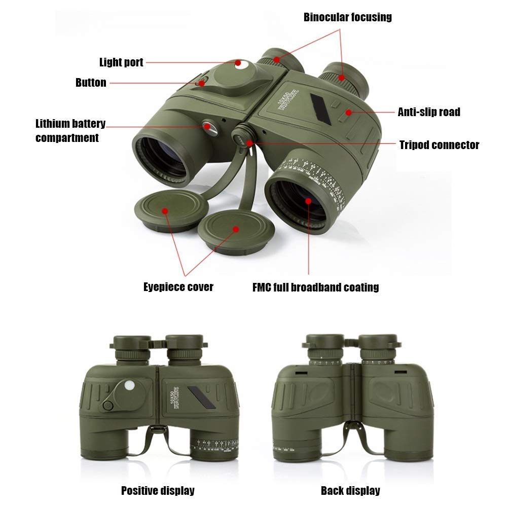 Бінокль QHYTL 10x50 Водонепроникний Анти-Фог FMC-Широкосмуговий HD, фото №6