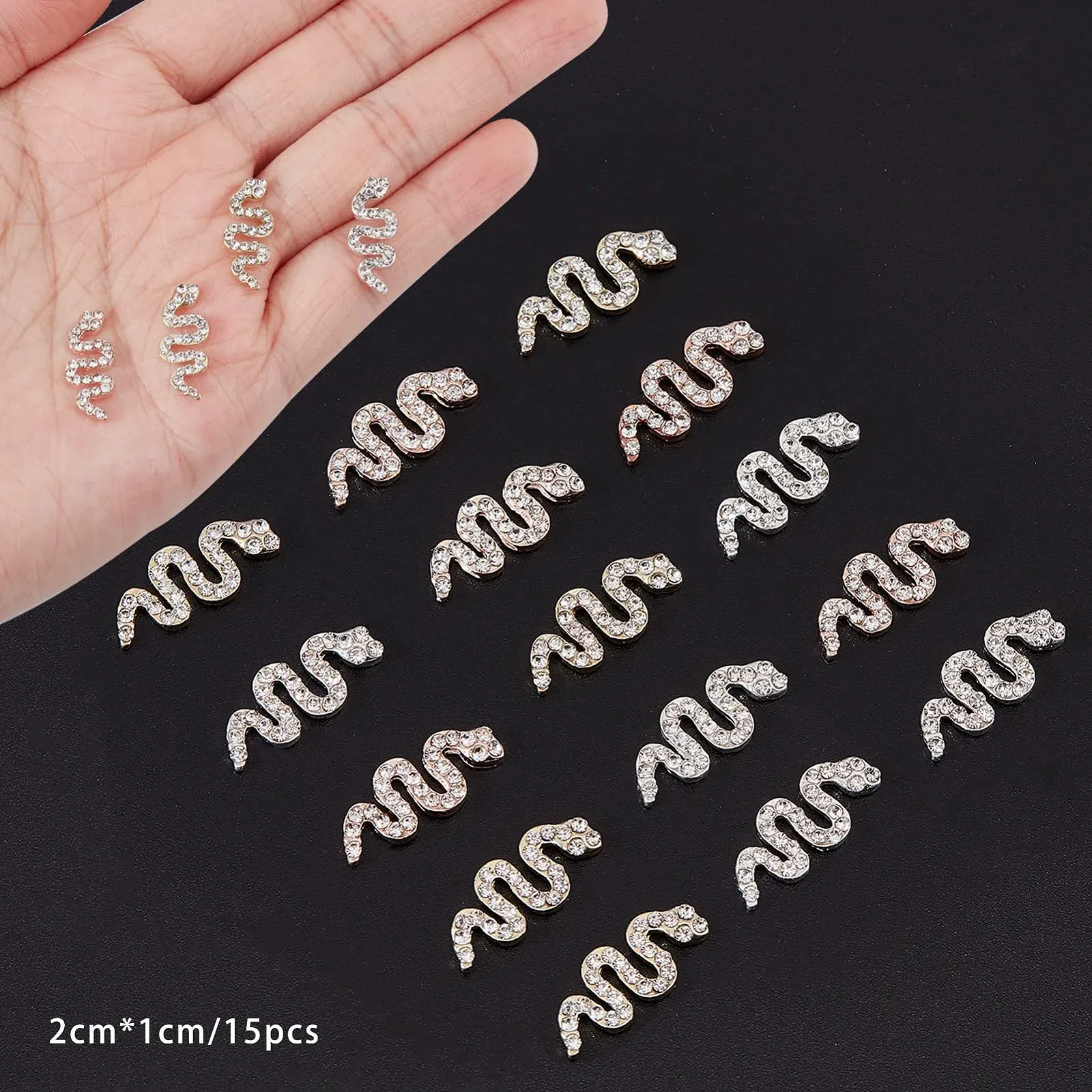 3D у вигляді змії NICENEEDED 15 шт, сплав, хвилясті, фото №2