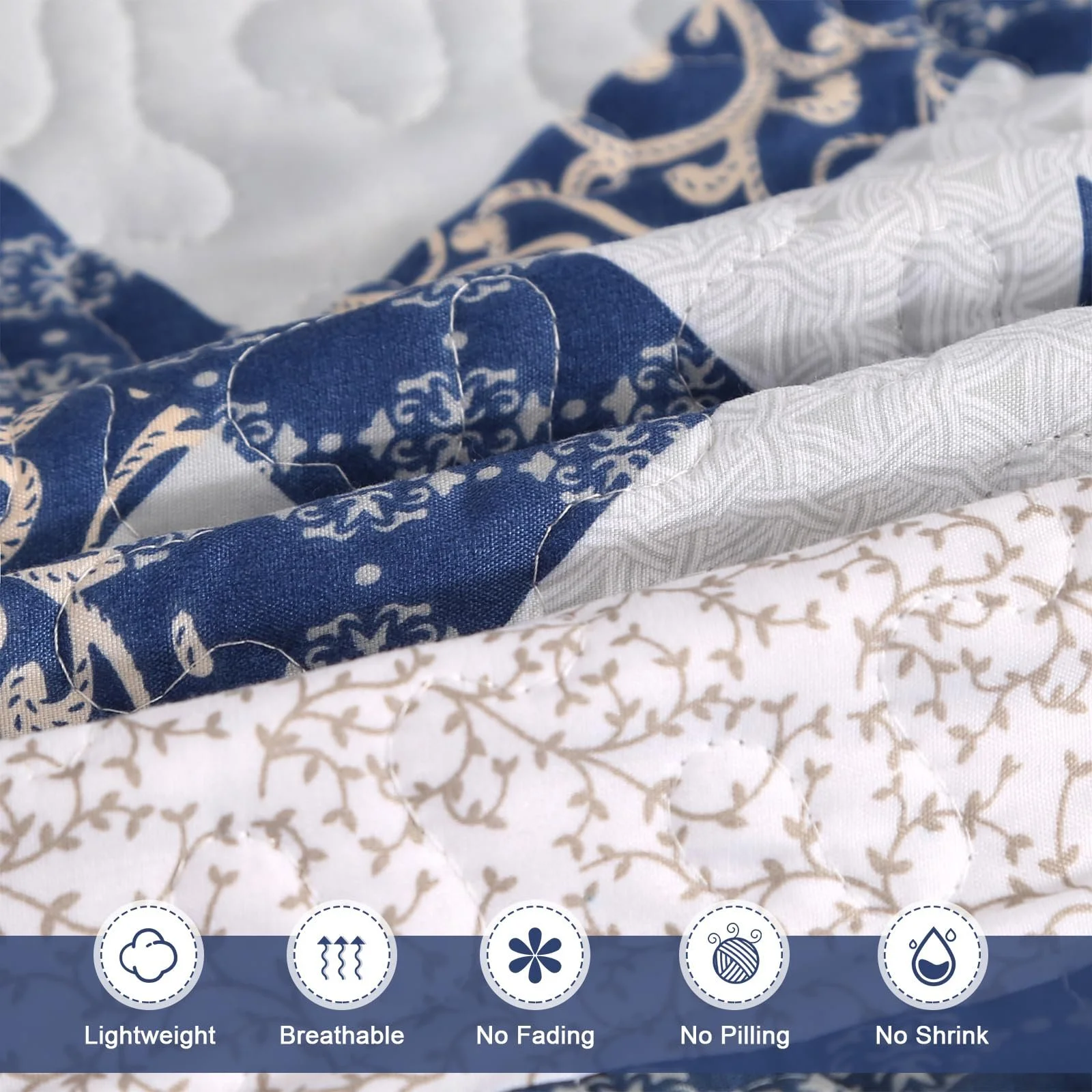 Покривало Qucover у стилі кантрі, набір з мікрофібри з 2 наволочками, фото №5 Покривало Qucover у стилі кантрі, набір з мікрофібри з 2 наволочками, фото №5