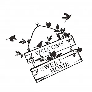 Наклейка на стіну BESTYASH Welcome Home Самоклеюча ПВХ Знімна Екологічна Чорна - Фото 1