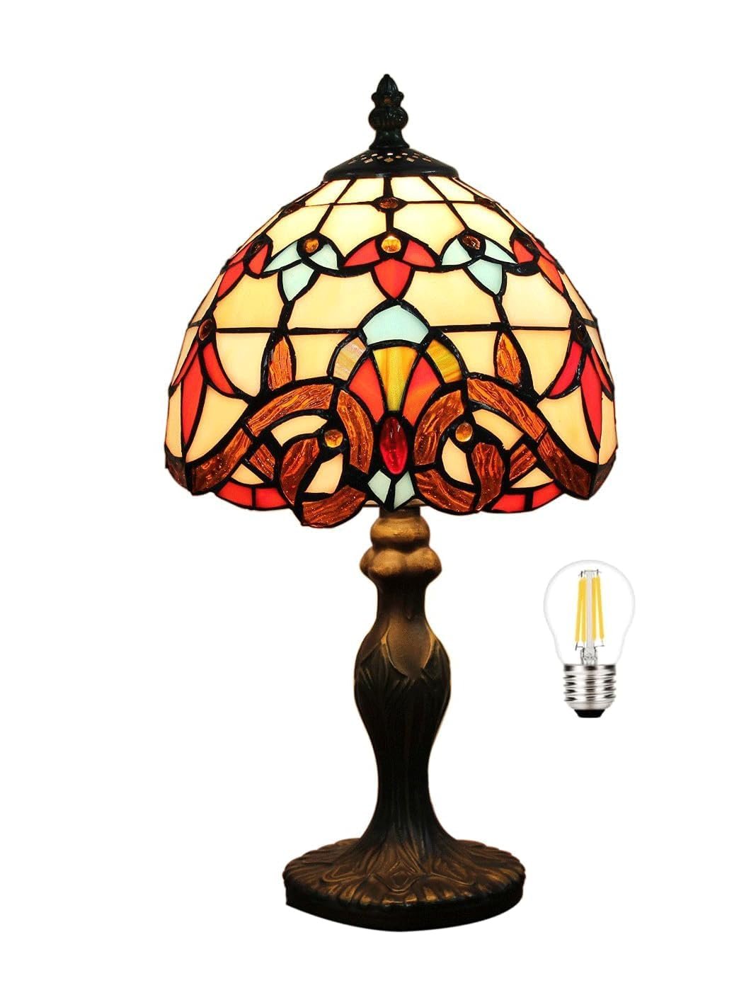 Настільна лампа Tiffany TF-TD-8A 8 квіток пасторальний дизайн Різнокольорова, фото №1
