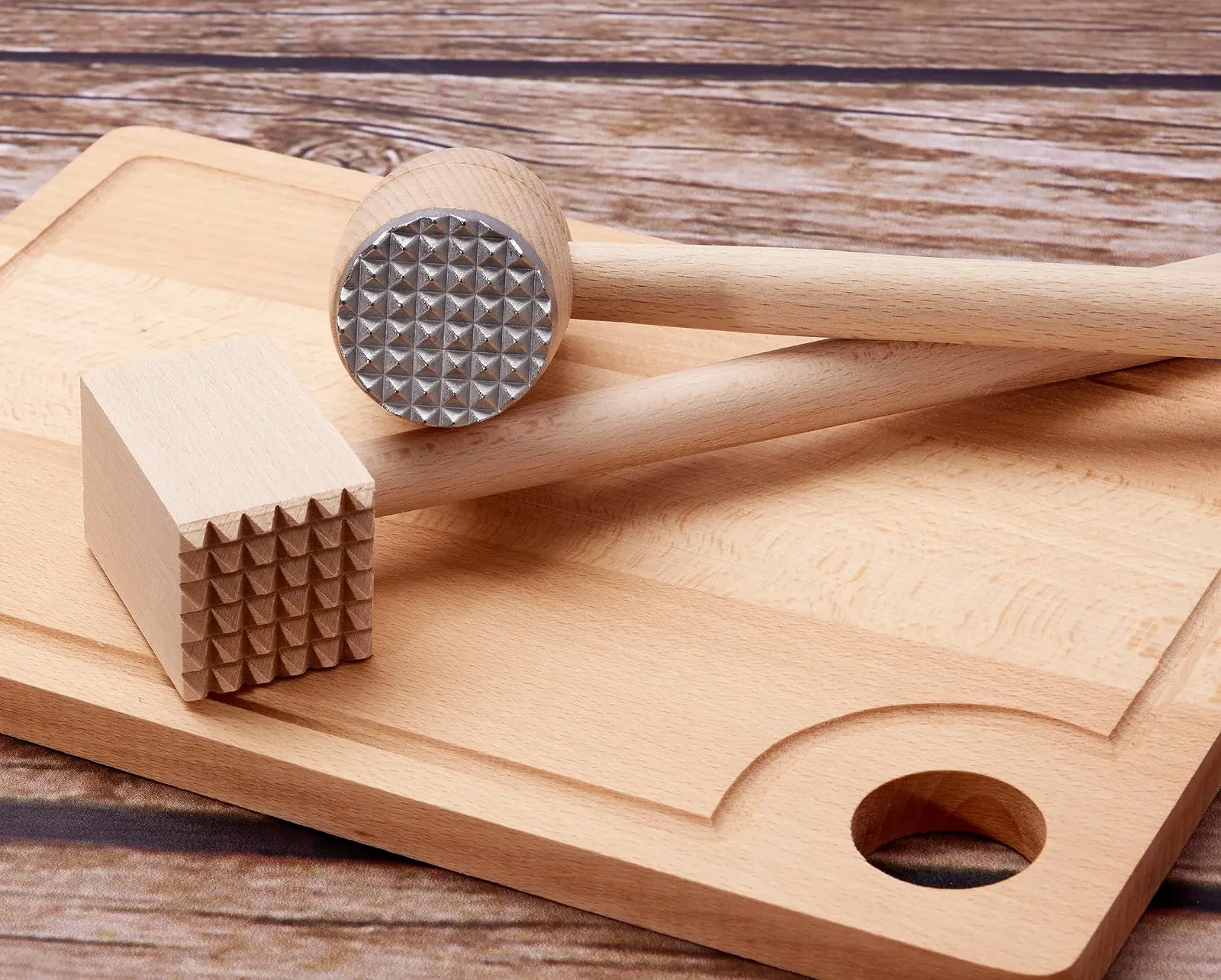 Молоток для мяса EVERYJOY деревянный 7 см Brown/Wood, фото №6