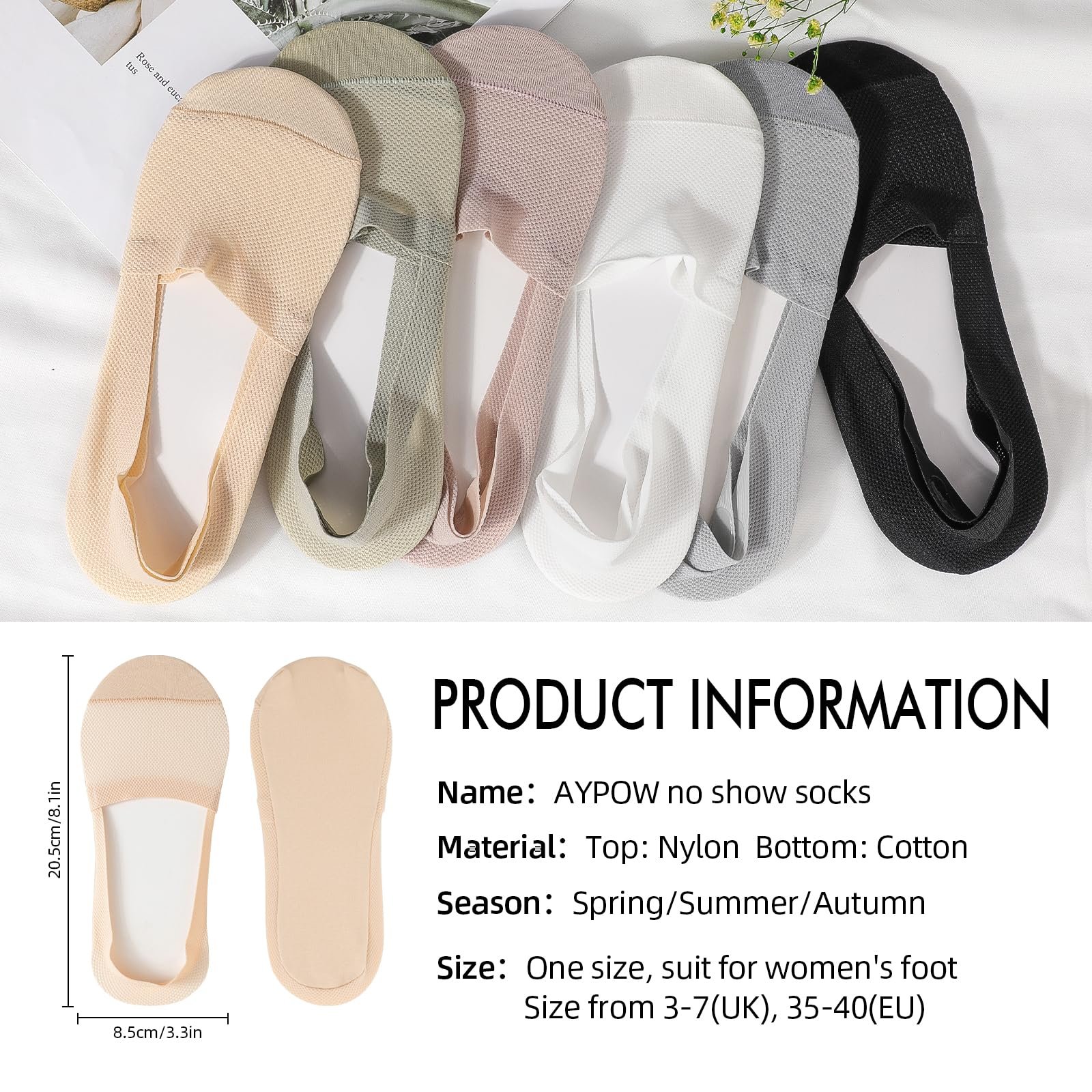 Жіночі шкарпетки-слідки з нейлону, фото №5