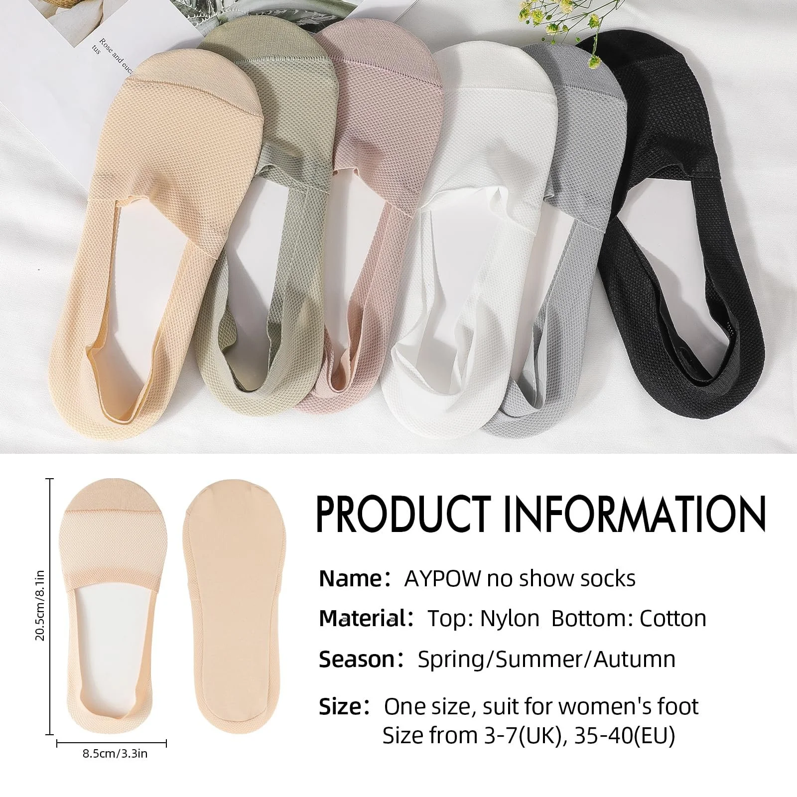 Жіночі шкарпетки-слідки з нейлону, фото №5 Жіночі шкарпетки-слідки з нейлону, фото №5