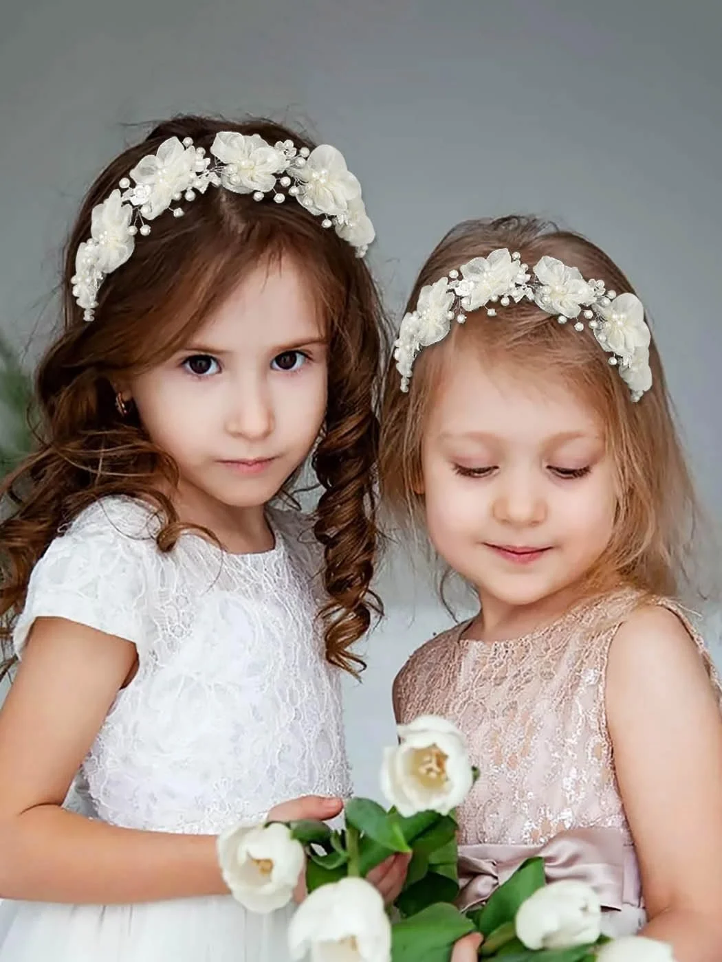 Вінок для волосся Дитячий IYOU Квіти Перли Колір слонової кістки, фото №3 Вінок для волосся Дитячий IYOU Квіти Перли Колір слонової кістки, фото №3