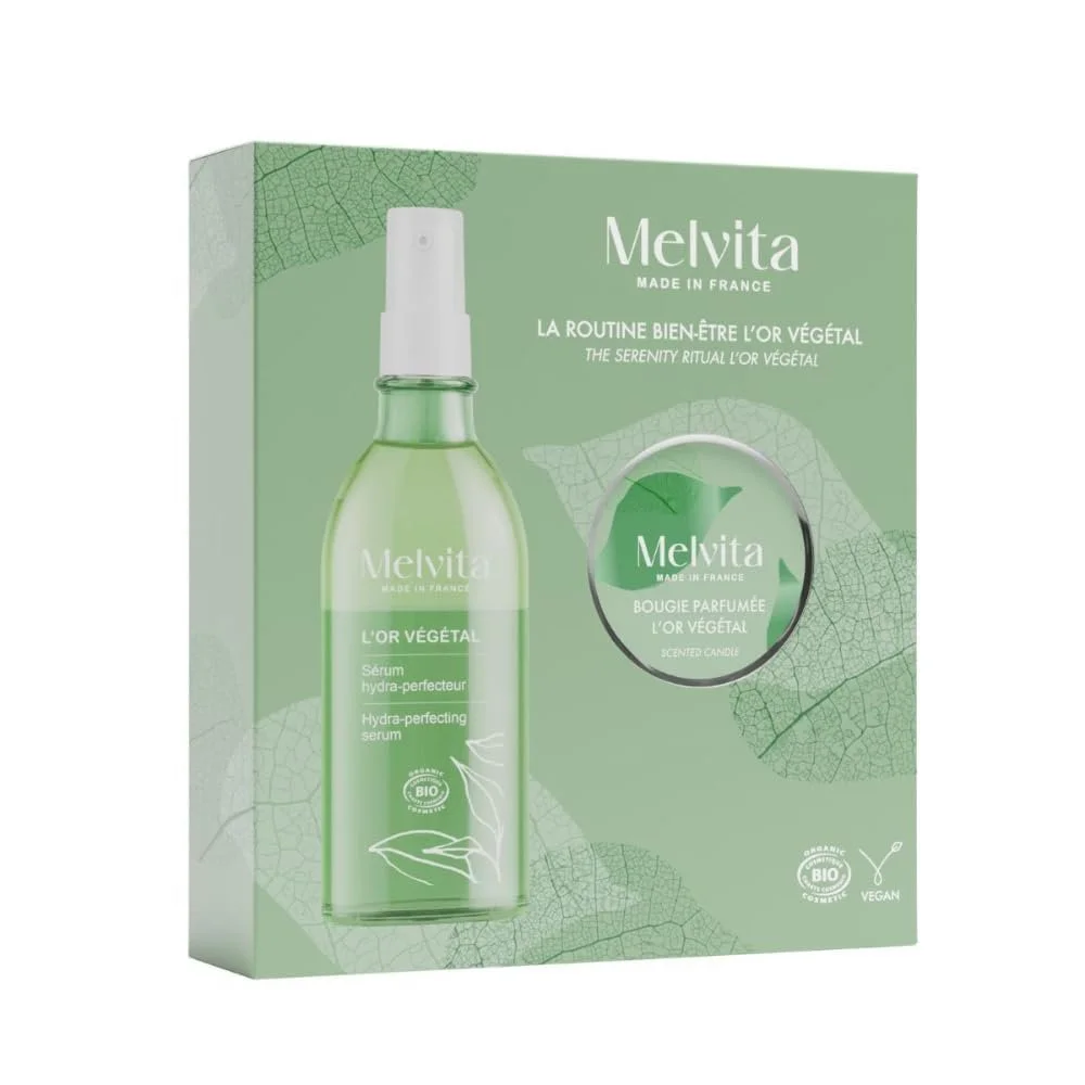 Набор Melvita L'Or Végétal: Уход за телом Hydra-Perfecteur и ароматическая свеча - интенсивное увлажнение, увлажняющая сыворотка, 100 мл, фото №1