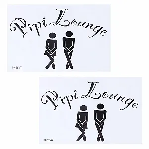 Набір з 2 наклейок на туалет Pipi Lounge Символи чоловіка та жінки Чорний - Фото 1