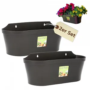 Набір горщиків настінних 2 шт. антрацит - Фото 1