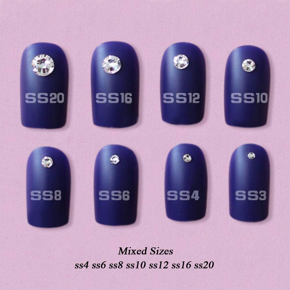 Стрази Різнокольорові 1440 шт. Flatback Блискучі для нігтів CrystalAB, фото №4