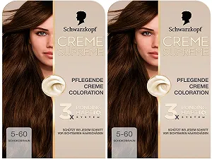 Фарба для волосся Schwarzkopf Creme Supreme 5-60 Шоколадний Коричневий (2 x 182 мл) - Фото 1