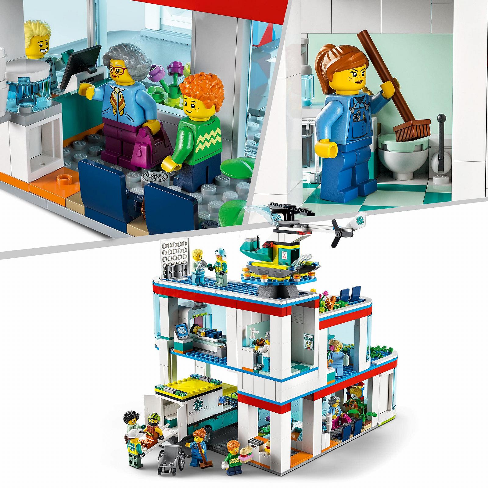Конструктор Lego City Hospital 60330 з каретою швидкої допомоги, рятувальним вертольотом та 12 мініфігурками, фото №8